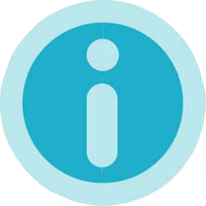 blaues info-icon für wrapper weiß